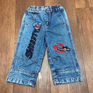 Kids' Blue Jeans with Mickey Soccer Patches